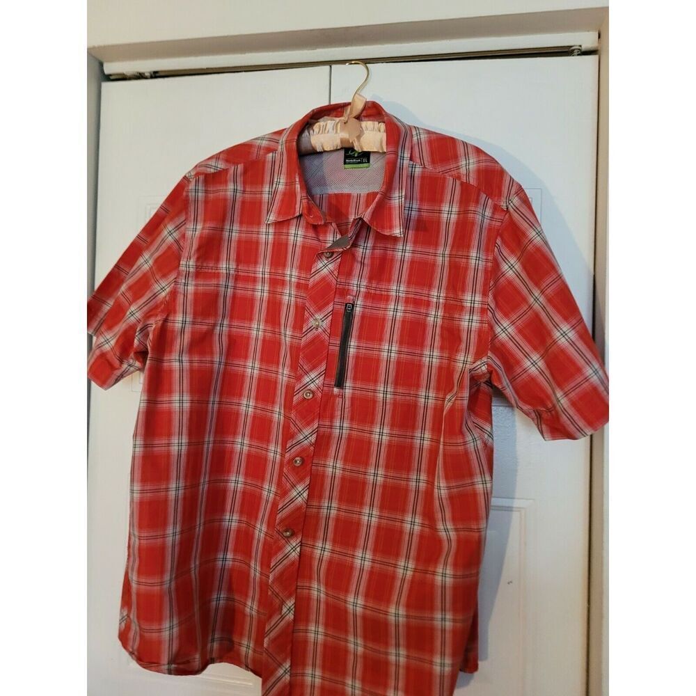 Nordic Track Mens XLarge Red Plaid Short Sleeve Button Up Shirt Nwot Unused
